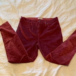NWOT Madewell Velvet Jeans